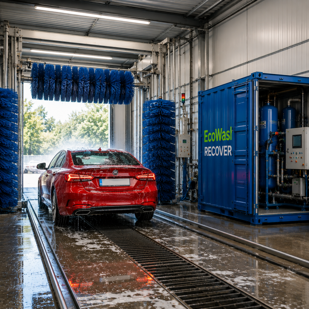 EcoWash Recover water recycling system at a car wash facility