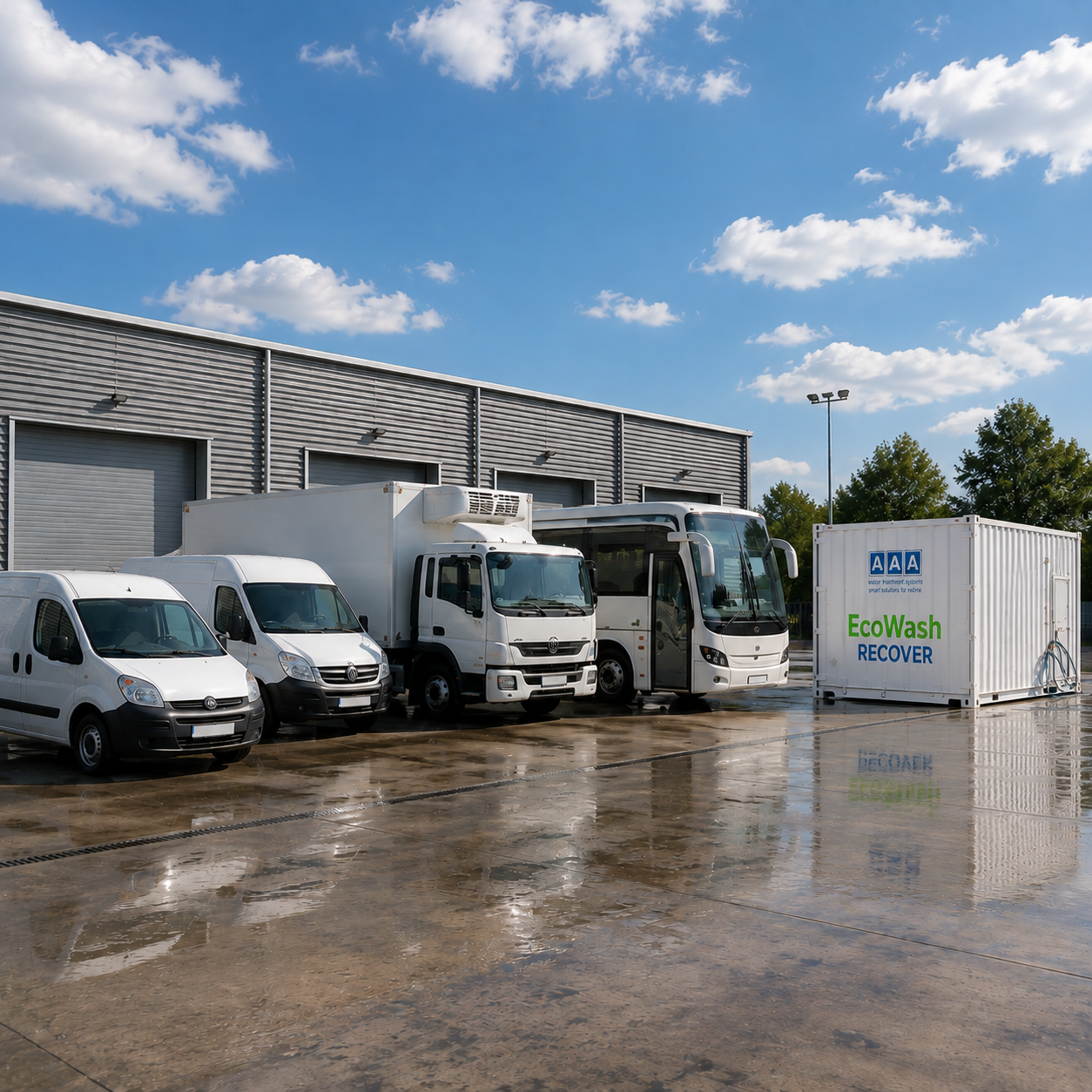 EcoWash Recover water recycling system for commercial vehicle and fleet washing