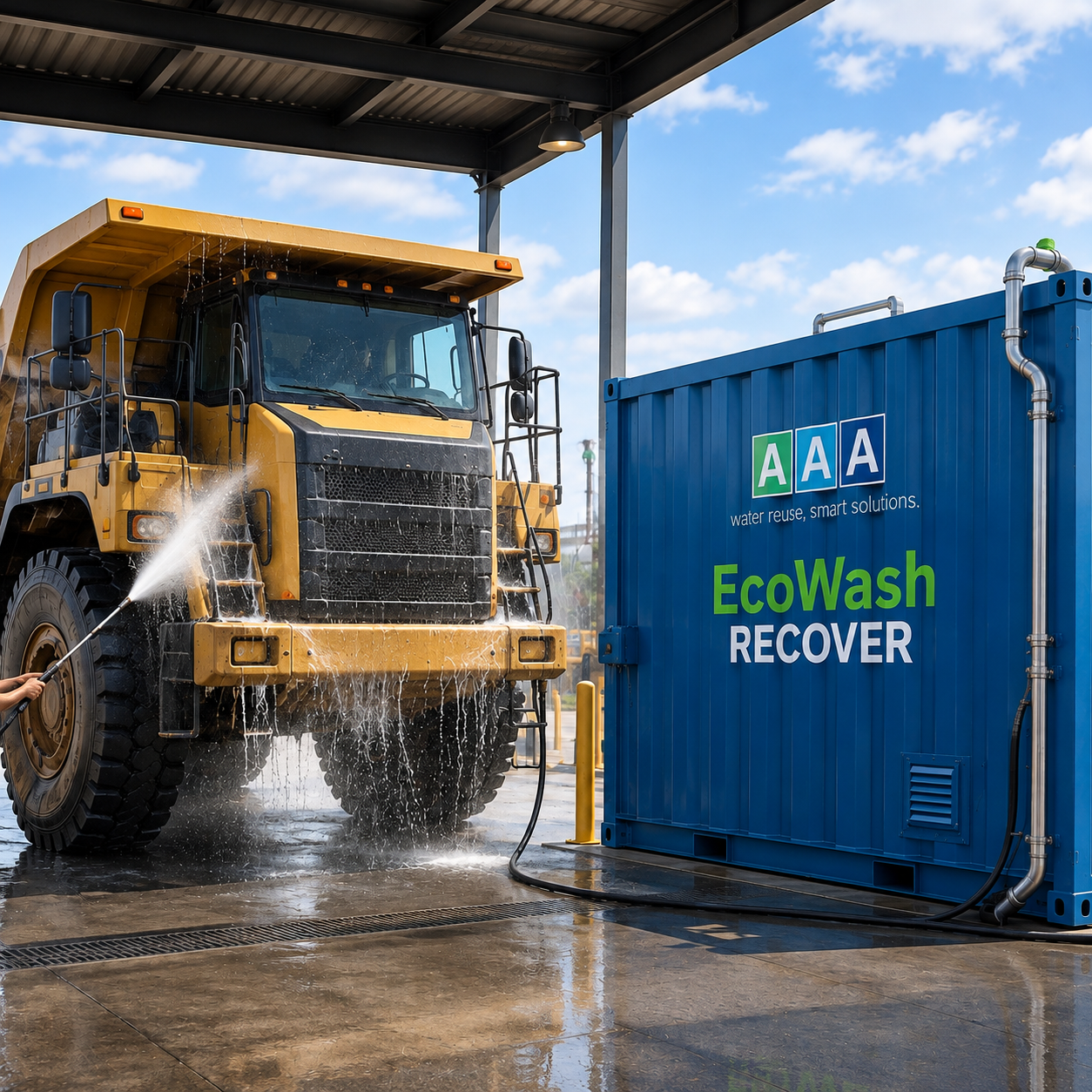 EcoWash Recover water recycling system for heavy-duty vehicle washing