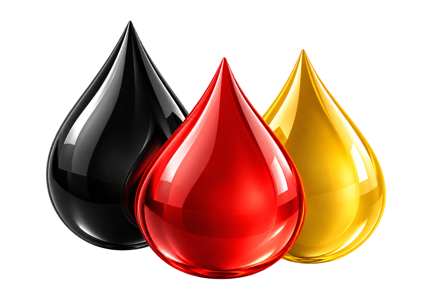 German quality wastewater treatment – black, red and gold water drops