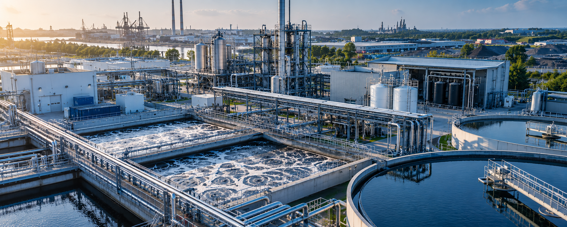 Industrial wastewater treatment plant with customized treatment processes