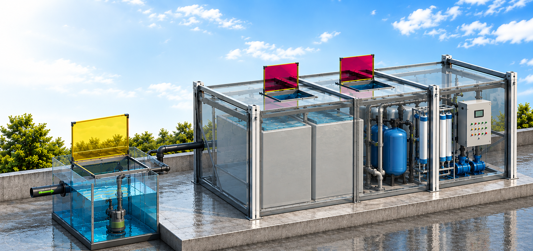 EcoWash Recover water recycling system for vehicle washing with collection basin